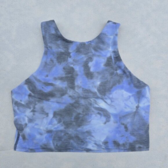 NWT Conscious Crop Textured D-DD Bra - Blue Camo and Fine Stripes  - Medium - Picture 2 of 2